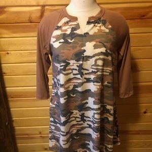 Camo Tunic Dress w/pockets